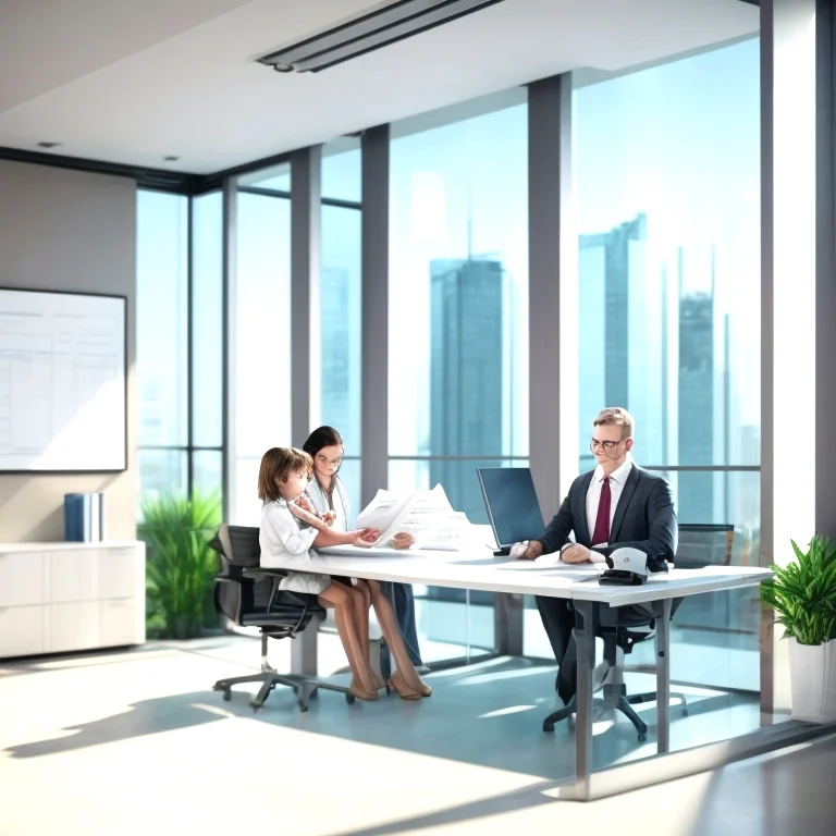 Aerial perspective of Singapore skyline with property markers and digital overlays